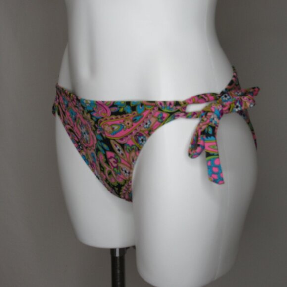 Victoria's Secret Pink Paisley Print Tie Side Bikini Bottom Women's L Large - Picture 2 of 8